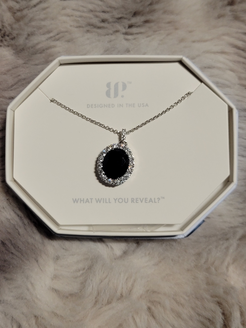 Black Onyx 2424 Necklace - Silver Tone